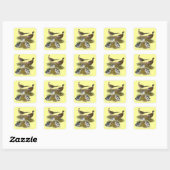 Sticker Carré Famille de faisans à collier (Feuille)