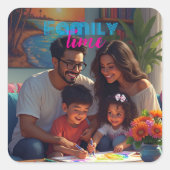 Sticker Carré Family Time (Devant)