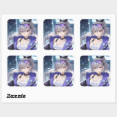 Sticker Carré Fan art de Silver Wolf 1 (Feuille)