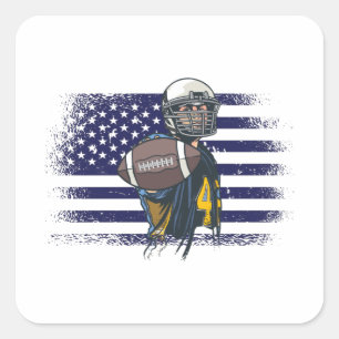Sticker Carré Fan de football américain Jersey Shirt USA Carré d