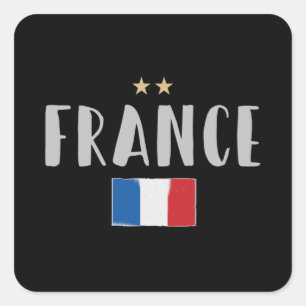 Sticker Carré Fan de football France Chemise Française