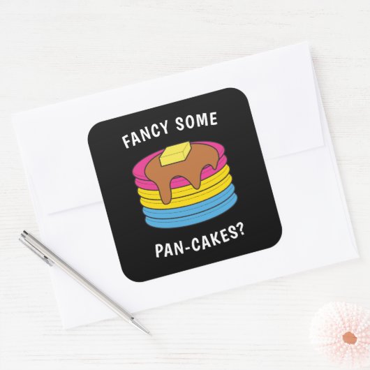 Sticker Carré Fancy Certains Pâtisseries Drôle LGBTQ Pansexual P (Enveloppe)