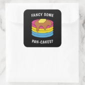 Sticker Carré Fancy Certains Pâtisseries Drôle LGBTQ Pansexual P (Sac)