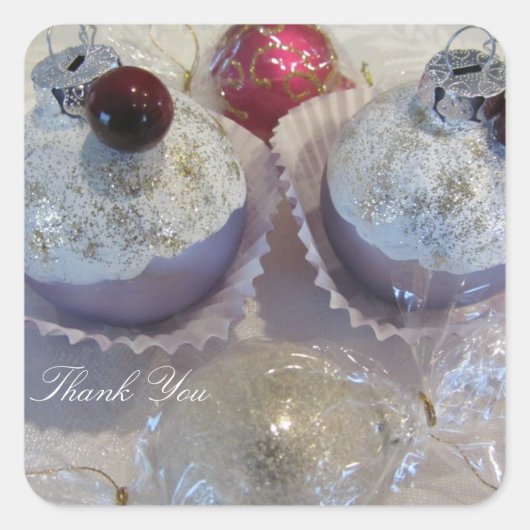 Sticker Carré Fancy Merci Cupcake (Devant)