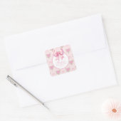 Sticker Carré Fancy One Rose Coquette Bow Anniversaire (Enveloppe)