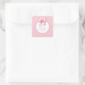 Sticker Carré Fancy One Rose Coquette Bow Anniversaire (Sac)