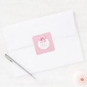 Sticker Carré Fancy One Rose Coquette Bow Anniversaire (Enveloppe)