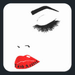 Sticker Carré Fancy Women's Makeup-Lash Extensions<br><div class="desc">J'espère que vous l'aimez</div>