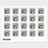 Sticker Carré Fancy Wonderland White Rabbit (Feuille)