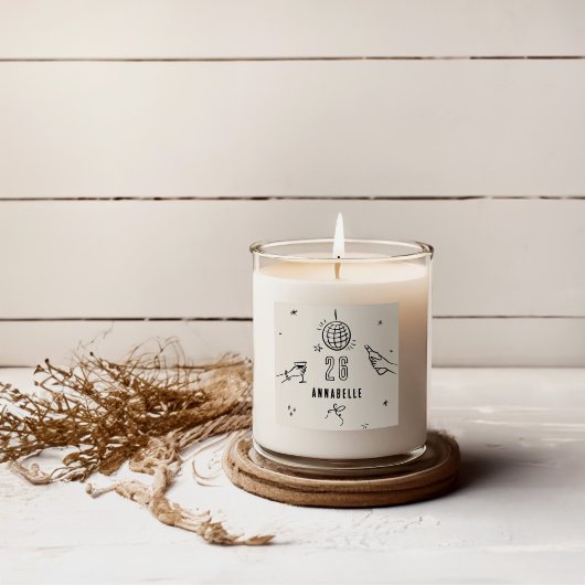 Sticker Carré fantaisie dessinée à la main à la fête des boisson