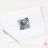 Sticker Carré Fantaisie en costume d'astronaute dans l'espace (Enveloppe)