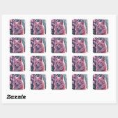 Sticker Carré fantaisiste (Feuille)