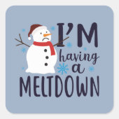 Sticker Carré Fantastique Noël bonhomme de neige (Devant)