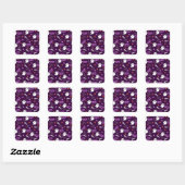 Sticker Carré Fantôme de chat Halloween (Feuille)