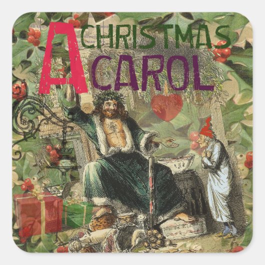 Sticker Carré Fantôme de Noël Illustration actuelle Scrooge (Devant)