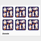 Sticker Carré Fantôme mignon (Feuille)