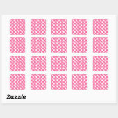 Sticker Carré Fantômes mignons sur plaid rose (Feuille)