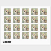 Sticker Carré Faon bébé chevreuil artwork faune (Feuille)