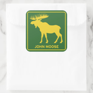 Sticker Carré Farceur John Moose Parodie Agriculteur