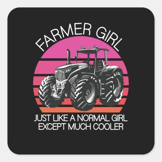 Sticker Carré Farmer girl (Devant)