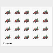 Sticker Carré Farmer Tractor Xmas Lighting Tractor Christmas   (Feuille)