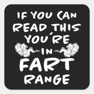 Sticker Carré Fart Range Drôle Drôle Dire Fun Bloating Farting