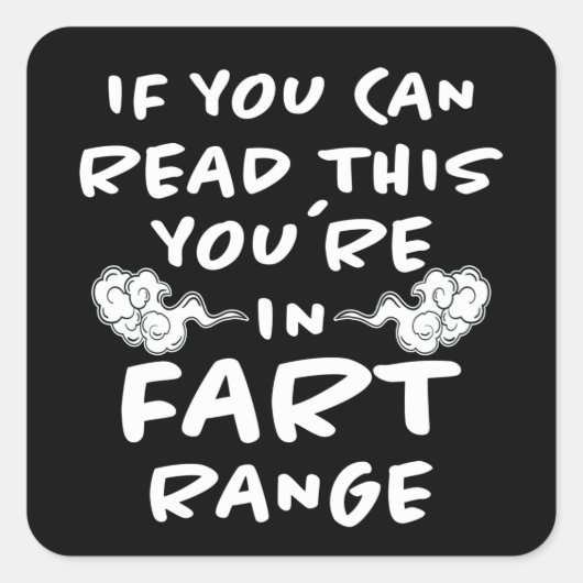 Sticker Carré Fart Range Drôle Drôle Dire Fun Bloating Farting C (Devant)