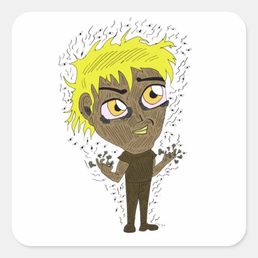 Sticker Carré Farty Fingers Chibi (Devant)