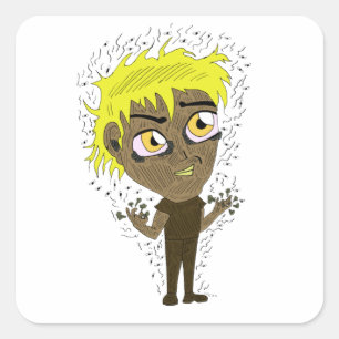 Sticker Carré Farty Fingers Chibi