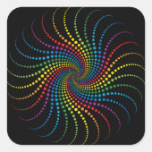 Sticker Carré Fascinante spirale arc-en-ciel (Devant)