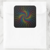 Sticker Carré Fascinante spirale arc-en-ciel (Sac)