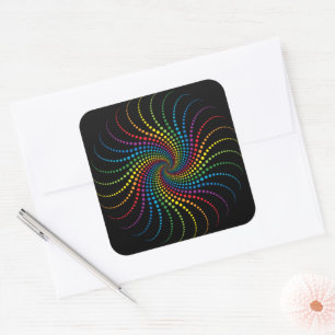 Sticker Carré Fascinante spirale arc-en-ciel