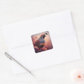 Sticker Carré Faune Nature California Quail Bird (Enveloppe)