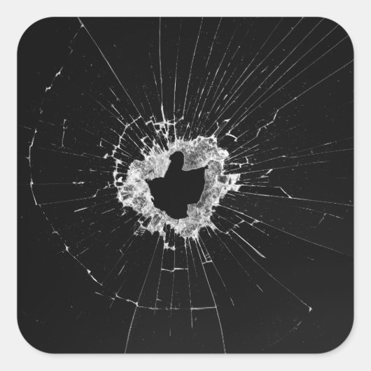 Sticker Carré Faux Cracké Conception cassée - Drôle Dissuasion d (Devant)
