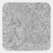 Sticker Carré Faux Cracké Conception cassée - Drôle Dissuasion d (Devant)