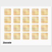 Sticker Carré Faux Foil Gold Stripe Arrière - plan Stripes Textu (Feuille)