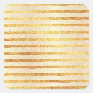Sticker Carré Faux Foil Gold Stripe Arrière - plan Stripes Textu