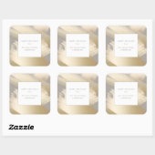 Sticker Carré Faux Gold Abstrait Swashes sur Taupe (Feuille)