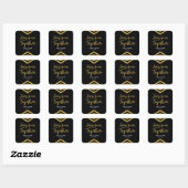 Sticker Carré Faux Gold Chevron 40e fête du Mariage (Feuille)