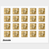 Sticker Carré Faux Gold Parties scintillant et Foil 30e annivers (Feuille)