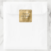 Sticker Carré Faux Gold Parties scintillant et Foil 60e annivers (Sac)