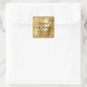 Sticker Carré Faux Gold Parties scintillant et Foil 80e annivers (Sac)