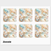 Sticker Carré Faux Holographique Opal Moonstone Gold Butterfly (Feuille)