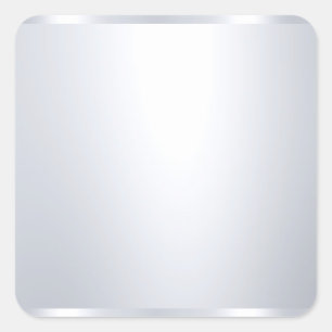 Sticker Carré Faux Modèle blanc argent Élégant Glamour