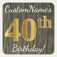 Faux Wood, Faux Gold 40e anniversaire + Nom person