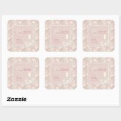 Sticker Carré Faveur de Baby Breath Mariage Pearls & Prosecco (Feuille)