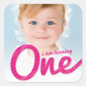 Sticker Carré Faveur de fête d'anniversaire 1ère Big Sketch One (Devant)