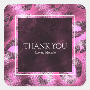 Sticker Carré Faveur de fête Imprimé léopard rose Glamour
