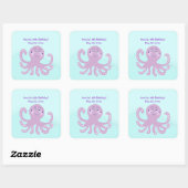 Sticker CARRÉ Faveur de l'Octopus violet (Feuille)
