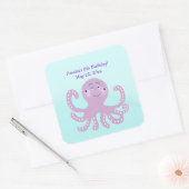 Sticker CARRÉ Faveur de l'Octopus violet (Enveloppe)